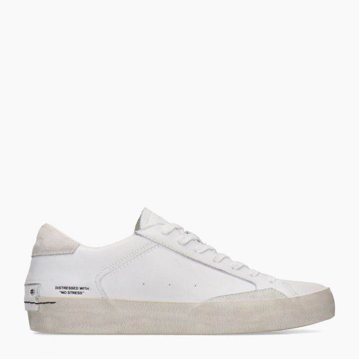 Crime London Sneakers Low Top Distressed White - 16014PP5-BIANCO-023