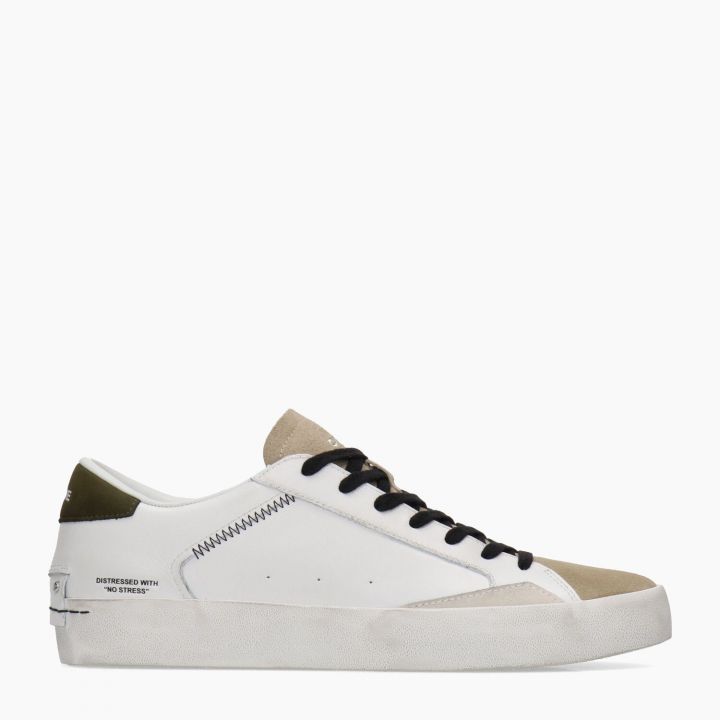 Crime London Sneakers Low Top Distressed White - 13104PP4-BIANCO-023
